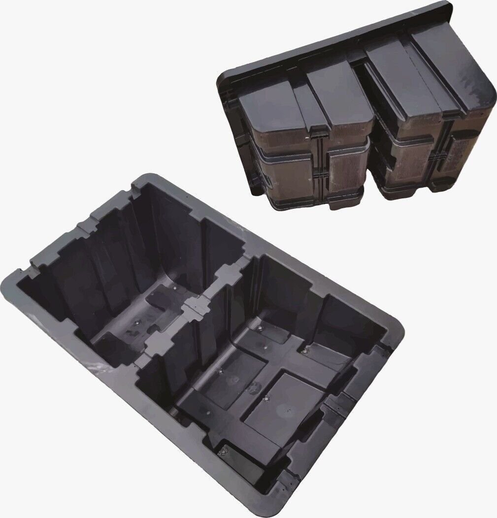 Two injection-moulded Fast Tub units on a white background, shown from interior and exterior angles